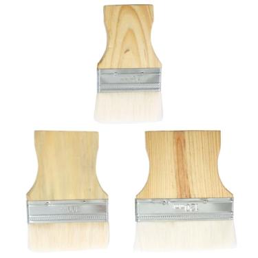 Imagem de Moicstiy Conjunto de 3 pincéis de pintura de pá plana, pincel largo grande para óleo, tintas acrílicas (3/4/5 polegadas)