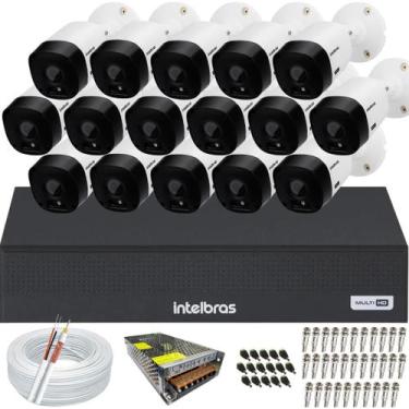 Imagem de Kit 16 Câmeras Intelbras Multi Hd 1120b Dvr 16 Canais