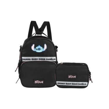 Imagem de Kit Escolar Lilo Stitch Lancheira Térmica + Estojo Box - Maxlog, preto