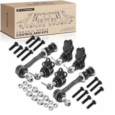 Imagem de A-Premium Conjunto de 6, barra de balanço frontal, junta esférica inferior superior, compatível com Dodge Dakota 2000-2004, Durango 2000-2003, RWD