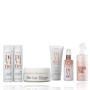 Imagem de Kit Brae Divine Shampoo e Condicionador 250ml + Máscara + Leave-in 200ml + Serum Plume 60ml+Essential 260ml