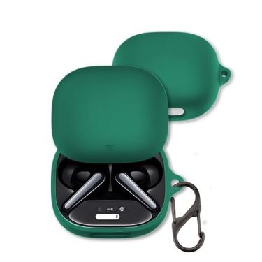 Imagem de Capa para fones de ouvido Anker Soundcore Liberty 4 Pro, capa protetora de silicone macio FJIASTB com mosquetão, à prova de choque (verde escuro)