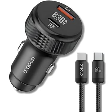 Imagem de Carregador Veicular Turbo 60W Para Automóvel Carregador de Carro Duas Entradas com Carr...