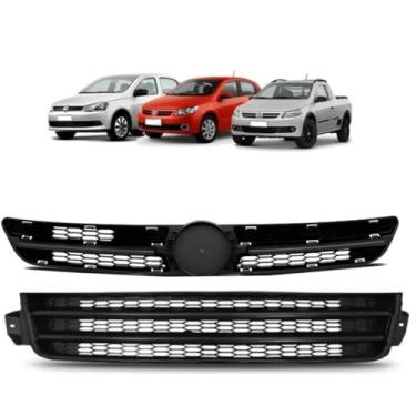 Imagem de Kit Grade de Radiador + Tela Inferior Para-choque VW Gol Saveiro Voyage G5 2009 a 2012 | Peças Novas em Plástico ABS Resistente com Encaixe Original