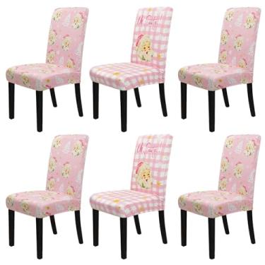Imagem de Zifmrtrwn Conjunto de 6 capas de cadeira de Natal, floco de neve, inverno, para sala de jantar, parsons, protetores de assento para cadeira, árvore de Natal, decoração de feriado - 6 peças