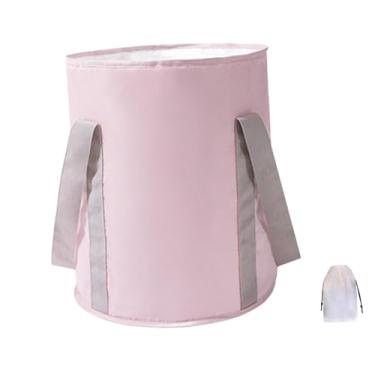 Imagem de oshhni Banheira dobrável para pés, balde para banho de pés para mulheres e homens, bacia resistente para pedicure e imersão de pés para uso doméstico, Rosa, L