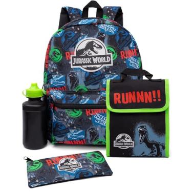 Imagem de Jurassic World Backpack Set Kids 4 Piece School Lunch Box Water Bottle One Size