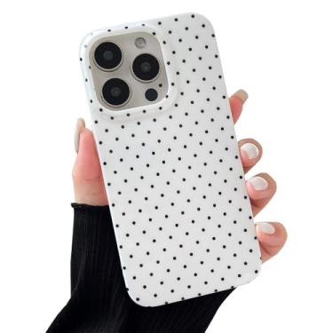 Imagem de ZTOFERA Capa para iPhone 14 Plus/15 Plus com lindas bolinhas estéticas, estampa de pontos simples da moda para mulheres e homens, capa de TPU macia fina brilhante à prova de choque (branca)
