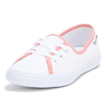 Imagem de Lacoste Tênis feminino Median Base, Branco/Rosa claro, 39