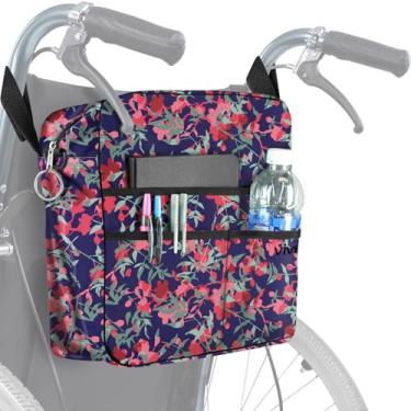 Imagem de Vive Bolsa para cadeira de rodas – Lavável na máquina, costura dupla, mochila acessória resistente à água para andadores, cadeiras de rodas, andadores – Bolsa com bolsos GG e alças para instalação