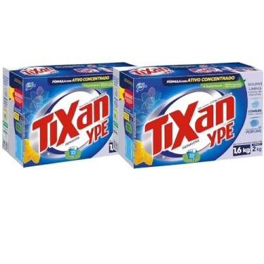 Imagem de Lava Roupas em Pó Tixan Ypê Detergente em Pó, Perfume Primavera, Fórmula com Ativo Concentrado, 1,6 kg, Pacote com 2 Unidades