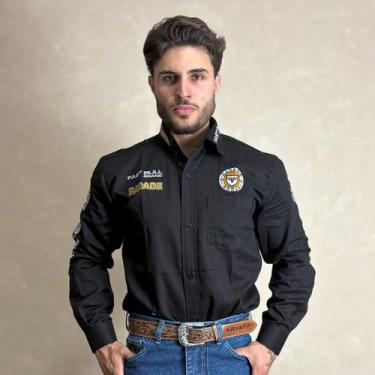 Imagem de camisa country radade manga longa rodeio cowboy masculina festa peao, 