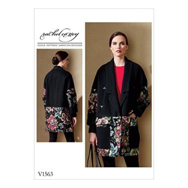 Imagem de Vogue V1563 6-14 Sewing Pattern Ladies Loose Arrowhead Jacket w/Contrast Bottom(Item ID: 132410515183)