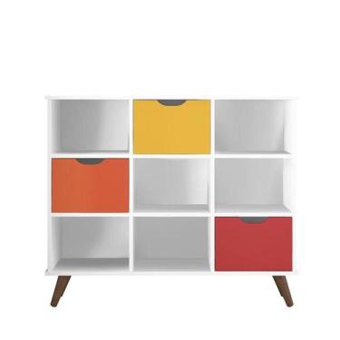 Imagem de Nicho Organizador Retro Branco com 3 Gavetas Colorida - Qmovi