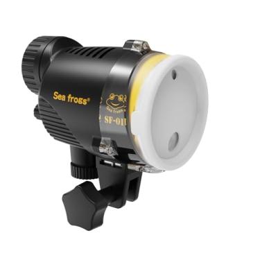 Imagem de JatureClets Flash estroboscópico subaquático profissional, número de guia 32, 100 m à prova d'água, tempo de reciclagem de 1,5s, estroboscópio de mergulho de ângulo de feixe de 120° para câmera DSLR