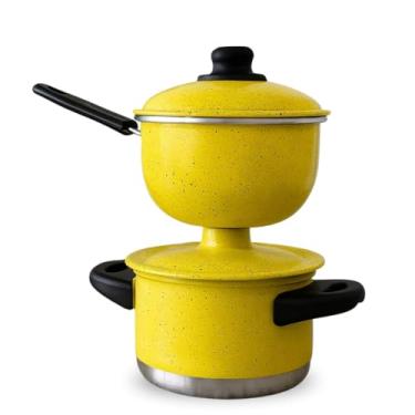 Imagem de Mini Cuscuzeira Individual Nordestino Amarelo 300 gr