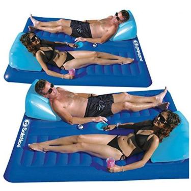 Imagem de Solstice Colchão Inflável para Piscina com Suporte de Copos, Comporta até 2 Pessoas, SW...
