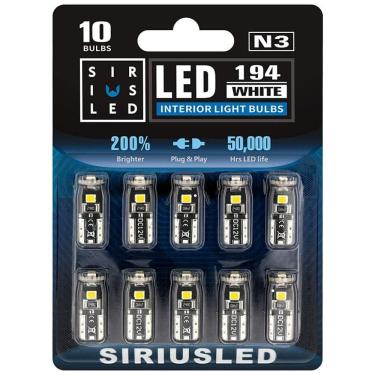 Imagem de Lâmpada Automotiva Para Cúpula Placa Interior Pacote Com 10 Unidades Xenon, SIRIUSLED T10, Branco