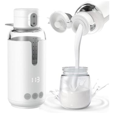 Imagem de Aquecedor de Mamadeira Digital Portátil a Bateria sem Fio, 110v, BOPOPO AMB151, Branco