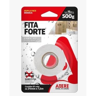 Imagem de Fita forte dupla face espuma branca areas umidas adere 24mmx1,5m