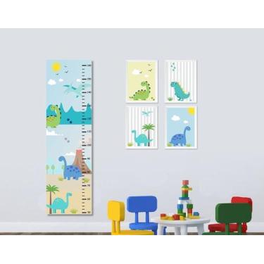 Imagem de Régua de Crescimento Dinossauro Adesivo para Decoração Infantil - no-b