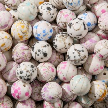 Imagem de CYEENUT Contas de acrílico de 20 mm, 180 peças, contas de caneta multicoloridas para bolsa de canetas, joias, colar, pulseiras (bdcpmjx)