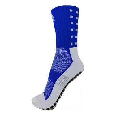 Imagem de Meião Meia 3/4 Kanxa Antiderrapante Futebol Futsal Pro Grip, Azul, 39-