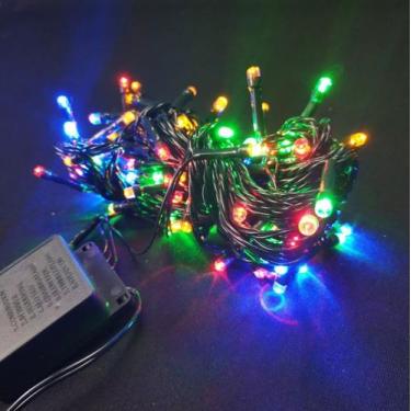 Imagem de Pisca pisca 100 leds colorido fio verde - bazar do saara