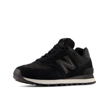 Imagem de New Balance Tênis feminino 574 V2, Preto/preto metálico, 38