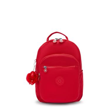 Imagem de Kipling Mochila feminina Seoul pequena para tablet, Vermelho Rouge, 6"L X 8.25"H X 2"D, Mochila Seoul para tablet pequeno