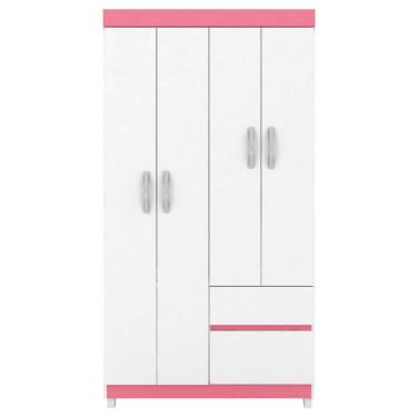 Imagem de Roupeiro Solteiro Lotus 4 Portas 2 Gavetas Demobile