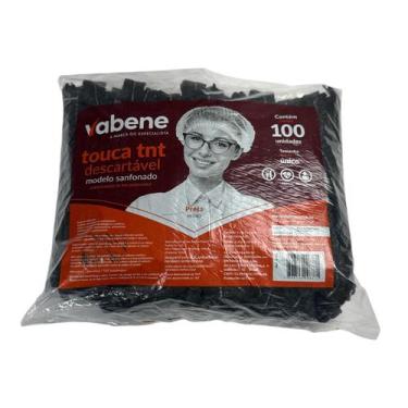 Imagem de Touca tnt preta descartável 100 unidades uso higiênico - VABENE
