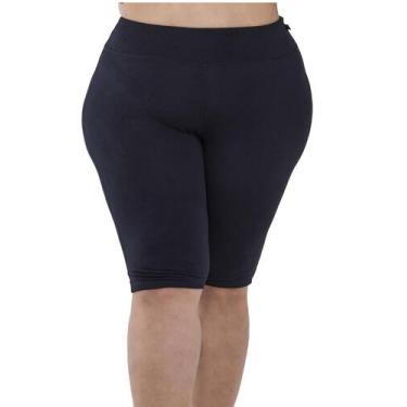 Imagem de Bermuda Básica Plus Size Ciclista Cintura Alta - ASHYC, Preto, G4/54