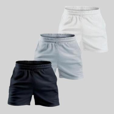 Imagem de Kit 3 Bermuda Mauricinho Esportiva Masculina Short Praia Academia Com 