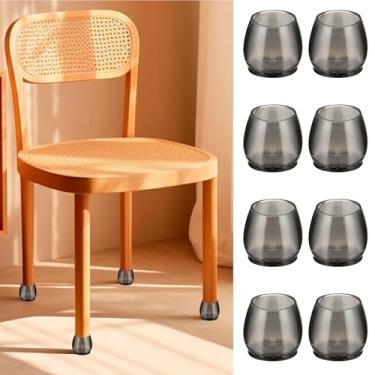 Imagem de Protetores de perna de cadeira, almofadas de silicone e feltro para redução de ruído, protetores de piso antiderrapantes para cadeiras e mesas