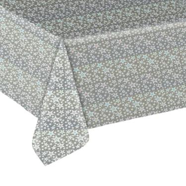 Imagem de 1 pacote de toalha de mesa retangular de plástico para festas, capas de mesa coloridas descartáveis à prova d'água usadas em festas de aniversário, uma variedade de estilos, pontos, amor, estrela