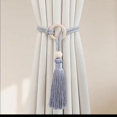 Imagem de Laços de cortina – Suportes de corda de macramê para cortinas, painéis transparentes e persianas, decoração de casa boho chique, acessórios de janela