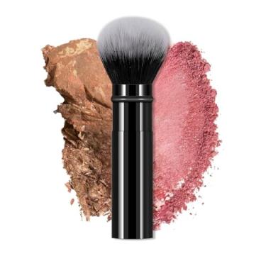 Imagem de Pincel retrátil Kabuki para maquiagem de todos os rostos e base para maquiagem facial líquida, creme e pó com alça de alumínio