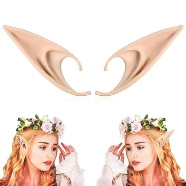 Imagem de Cosplay Fairy Pixie Orelhas de elfo – pontas macias e pontiagudas acessórios para fantasia de festa de anime para Halloween, Natal, baile de máscaras de elfa, orelhas de vampiro, acessórios de