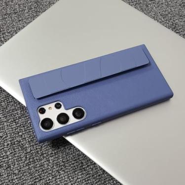 Imagem de Capa de pulseira de luxo para Samsung Galaxy S23 Ultra S22 Plus, alça de mão, capa de cor pura empresarial para Samsung S23ultra (para Samsung S23 Plus/roxo)