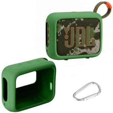 Imagem de AONKE Capa de silicone compatível com alto-falante Bluetooth ultra portátil JBL Go 4 (verde)