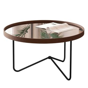 Imagem de Mesa de Centro Alamanda Sala Espelhada com Pés Metálicos