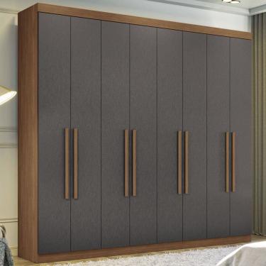 Imagem de Guarda-Roupa Casal Key West 8 Portas 4 Gavetas Jatoba/Grafite - Pnr Móveis