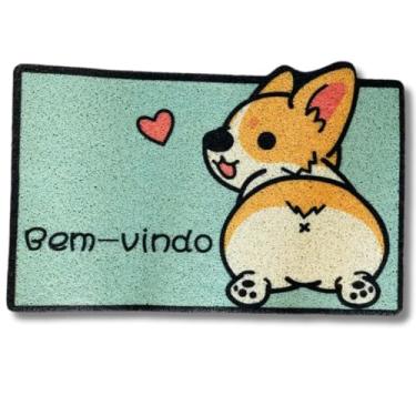 Imagem de Tapete Capacho Decorativo Pets, 60x40cm, Poliéster Emborrachado, Antiderrapante, Para Porta de Entrada (CACHORRRO DE COSTAS)