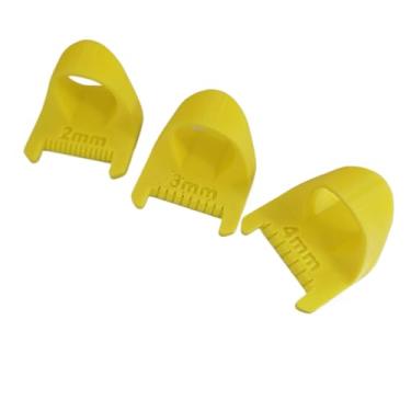 Imagem de 3 pcs, Agulha de costura de borda de 3 camadas Medidor de trava Ferramenta de montagem de costura Lockranding Guia de modelos de dedo para pontos quadrados Modelo de acolchoamento Artesanato DIY (Amarelo)