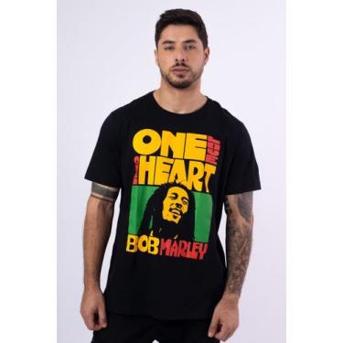 Imagem de Camiseta Bob Marley One Heart - Piticas, M, Preto, Unissex