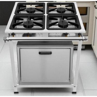 Imagem de Fogão Industrial 4 Bocas AP P5 em Aço Inox com Forno Leona - Mr Fogões