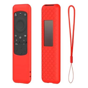 Imagem de Capa De Silicone para Controle Remoto, Compatível com Samsung TV Smart Cu8000 Cu7700 Bn59, Solar (Vermelho)
