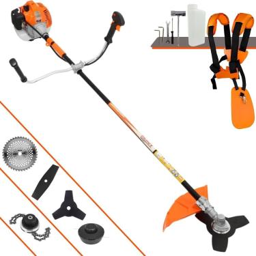 Imagem de Roçadeira Profissional Lateral Vulcan Vr520h À Gasolina 2t 52cc 2,5hp + Faca 2 Pontas 330mm 2,7mm + Faca 40 Dentes 255m