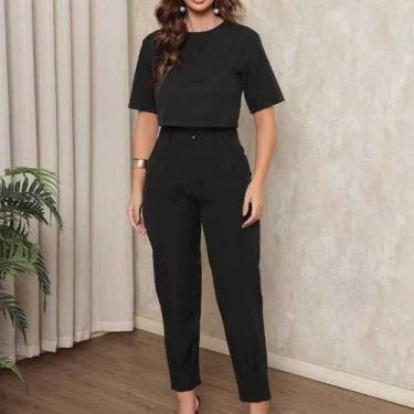 Imagem de Conjunto Feminino Alfaiataria  Calça + Blusa Social Elegante - Malaysi